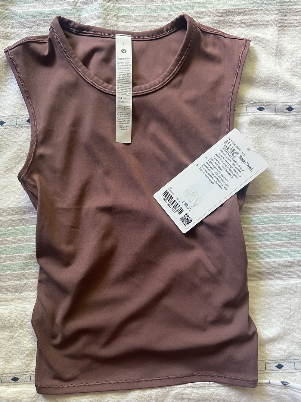 Lululemon All it back twist Tank